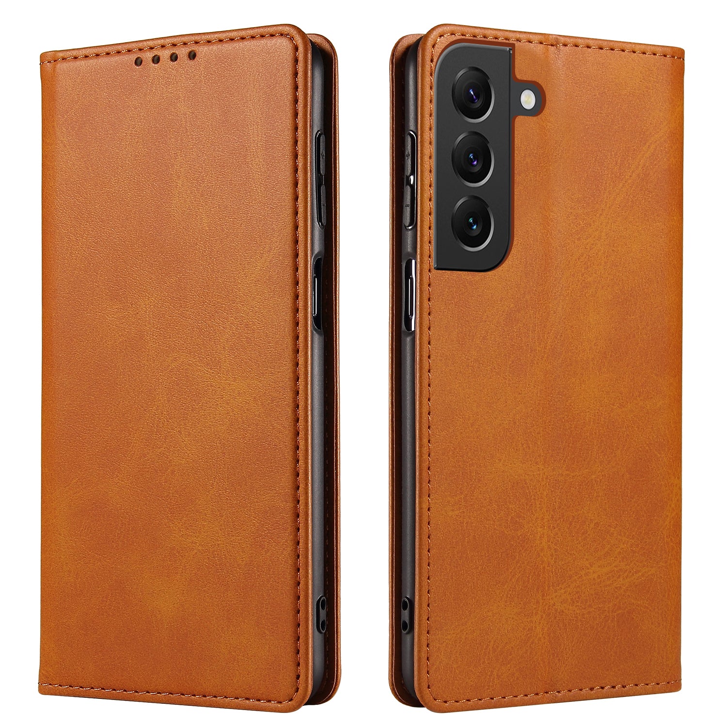 Phone Case For Samsung Galaxy S23 Leather Calf Texture Magnetic Closure Anti-shock Phone Cover with Stand Wallet Phone Case For Samsung Galaxy S23 Leather Calf Texture Magnetic Closure Anti-shock Phone Cover with Stand Wallet